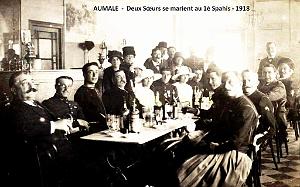 AUMALE - DEUX SOEURS SE MARIENT AU 1ER SPAHIS - 1918